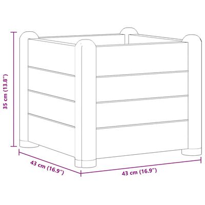 vidaXL Garden Raised Bed PP Anthracite 43x43x35 cm, anthracite vidaXL Garden Raised Bed PP Anthracite 43x43x35 cm