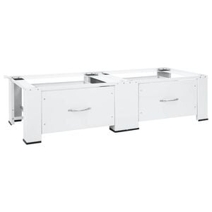 vidaXL Double Washing and Drying Machine Pedestal with Drawers White
