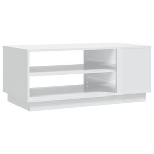 vidaXL Coffee Table High Gloss White 102x55x43 cm Engineered Wood