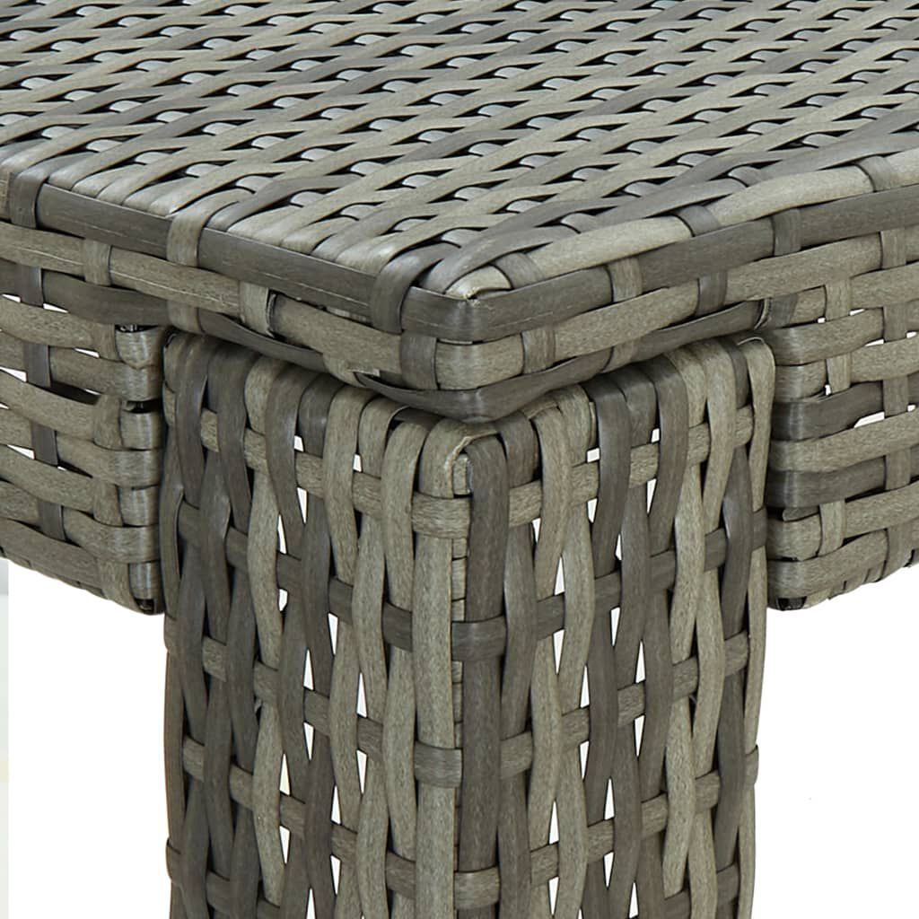 vidaXL 5 Piece Garden Bar Set with Cushions Poly Rattan Grey
