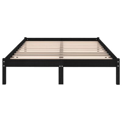 vidaXL Bed Frame without Mattress Black Solid Wood 140x200 cm