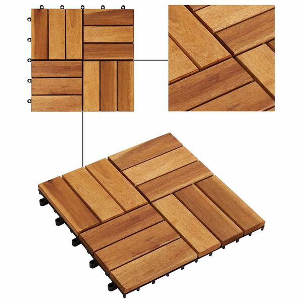 vidaXL 10 pcs Acacia Decking Tiles 30 x 30 cm