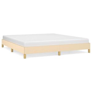 vidaXL Bed Frame without Mattress Cream 180x200 cm Fabric