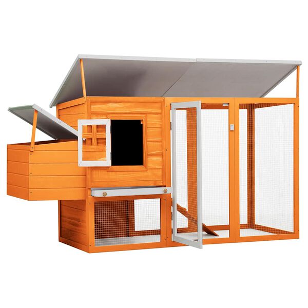 vidaXL Outdoor Chicken Cage Hen House with 1 Egg Cage Wood