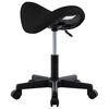 vidaXL Work Stool Black Faux Leather