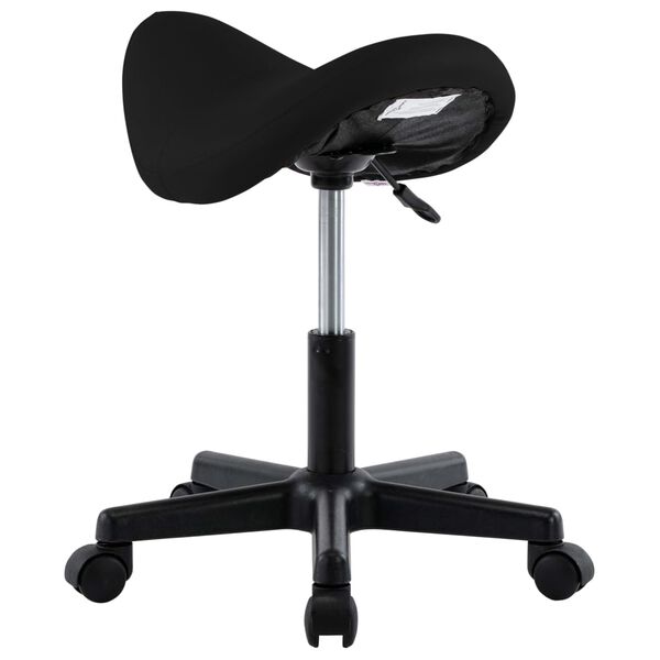 vidaXL Work Stool Black Faux Leather