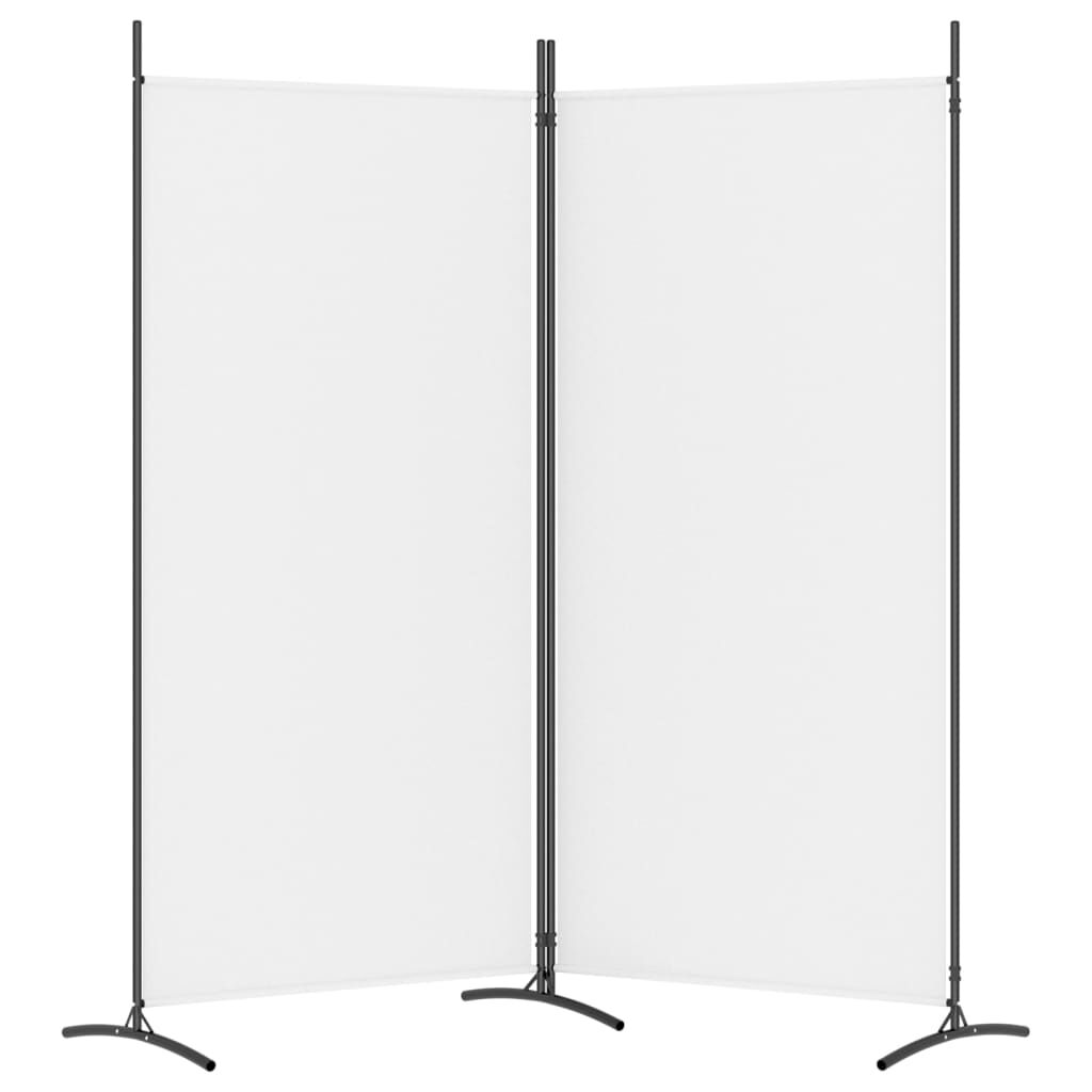 vidaXL 2-Panel Room Divider White 175x180 cm Fabric