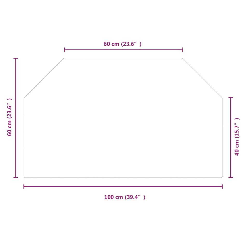vidaXL Fireplace Glass Plate Hexagon 100x60 cm