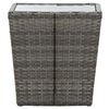 vidaXL 3 Piece Bistro Set Poly Rattan and Tempered Glass Grey