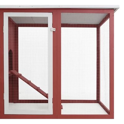 vidaXL Outdoor Chicken Cage Hen House with 1 Egg Cage Red Wood, red vidaXL Outdoor Chicken Cage Hen House with 1 Egg Cage Red Wood