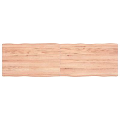 vidaXL Table Top Light Brown 140x40x(2-4)cm Treated Solid Wood Live Edge, light brown vidaXL Table Top Light Brown 140x40x(2-4)cm Treated Solid Wood Live Edge