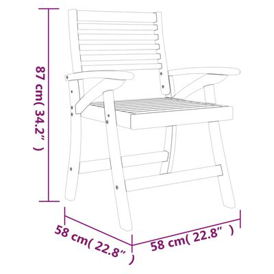 vidaXL Garden Chairs 4 pcs 58x58x87 cm Solid Wood Acacia,  vidaXL Garden Chairs 4 pcs 58x58x87 cm Solid Wood Acacia