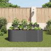 vidaXL Garden Raised Bed 240x80x81 cm Galvanised Steel Grey