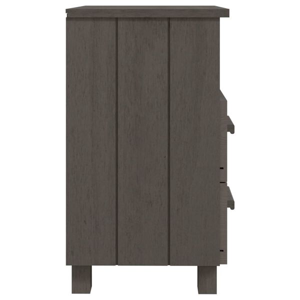 vidaXL Bedside Cabinets HAMAR 2 pcs Light Grey 40x35x62 cm Solid Wood