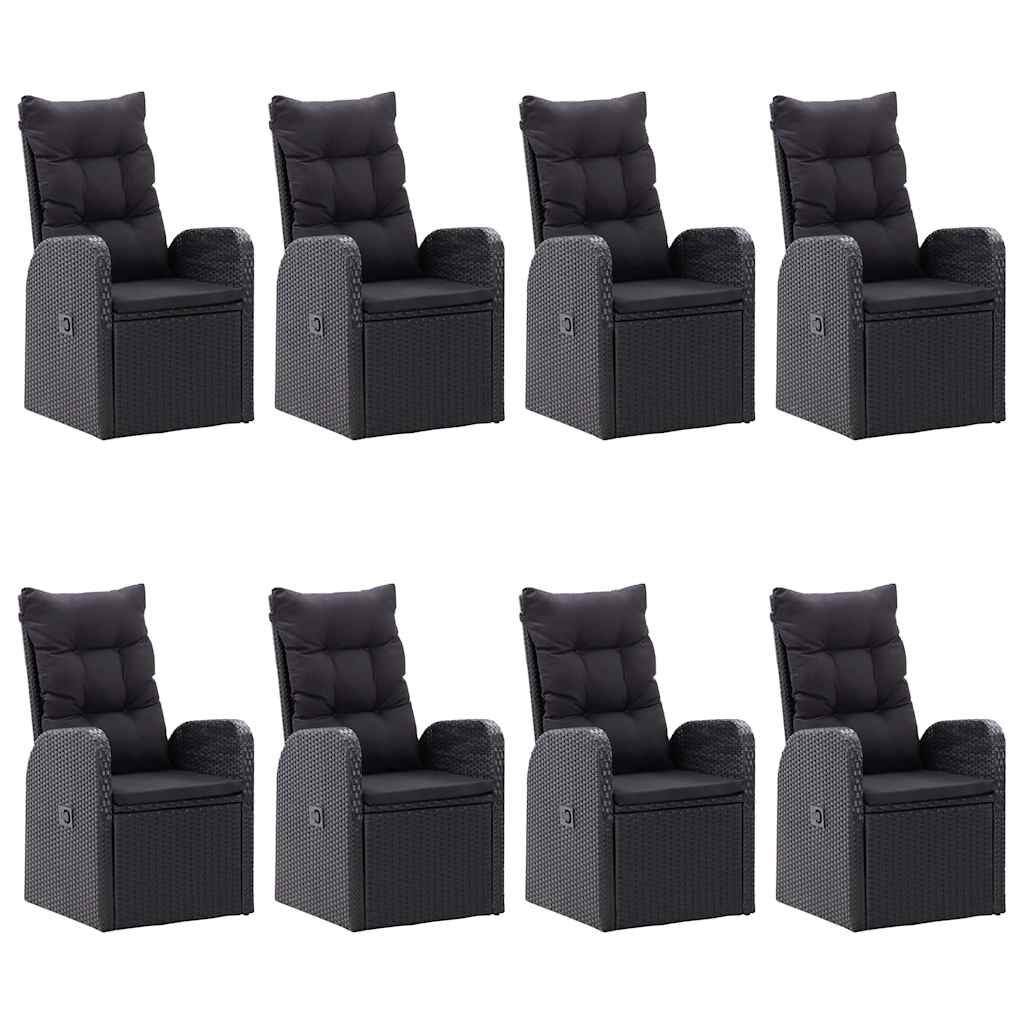 vidaXL 9 Piece Garden Dining Set Black