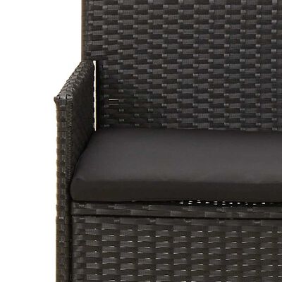 vidaXL 4 Piece Garden Lounge Set with Cushions Black Poly Rattan