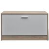 vidaXL Oak and White 3-in-1 Wooden Shoe Cabinet Set