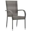vidaXL Stackable Outdoor Chairs 6 pcs Grey Poly Rattan