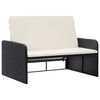 vidaXL 2 Piece Garden Lounge Set with Cushions Poly Rattan Black