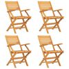 vidaXL Folding Chairs 4 pcs 55x62x90 cm Solid Wood Teak