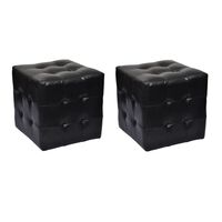 vidaXL Cubed Stools Black, black vidaXL Cubed Stools Black