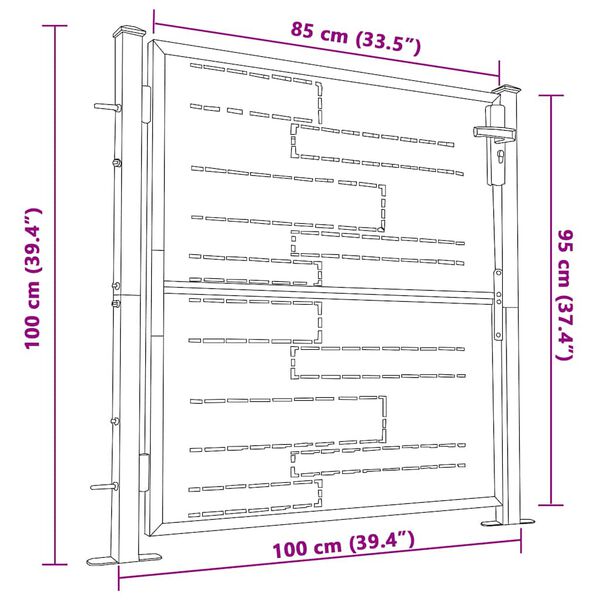 vidaXL Garden Gate 100x100 cm Stainless Steel