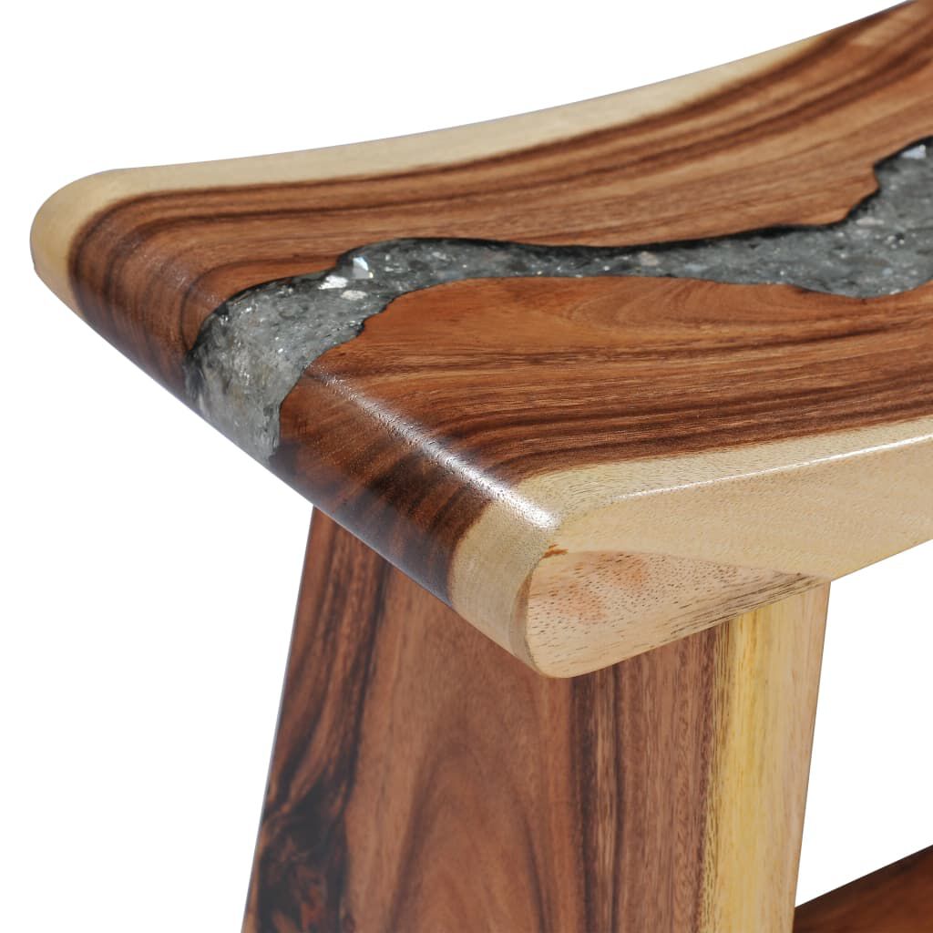 vidaXL Stool Solid Suar Wood and Polyresin