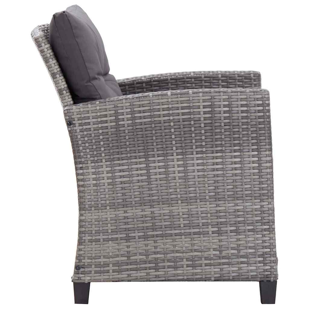 vidaXL 6 Piece Garden Sofa Set with Cushions Poly Rattan Dark Grey