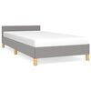 vidaXL Bed Frame without Mattress Light Grey 92x187 cm Single Fabric