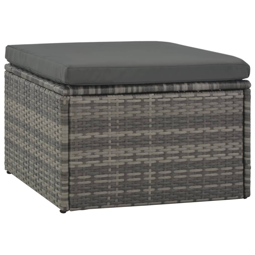 vidaXL 4 Piece Garden Lounge Set with Cushions Poly Rattan Grey
