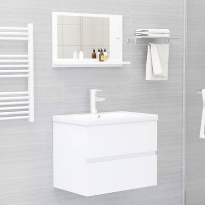 vidaXL Bathroom Mirror White 60x10.5x37 cm Engineered Wood, white vidaXL Bathroom Mirror White 60x10.5x37 cm Engineered Wood