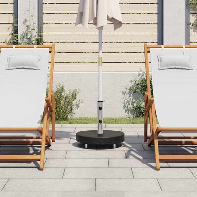 vidaXL Parasol Base Granite 30 kg Round Black, Black vidaXL Parasol Base Granite 30 kg Round Black