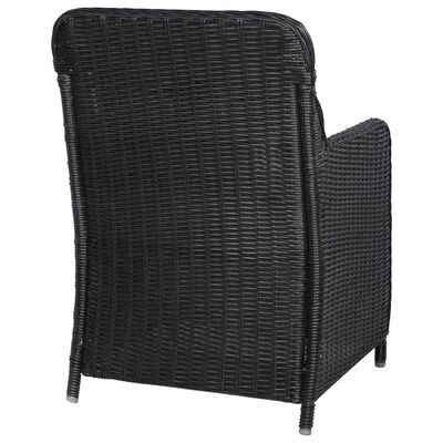 vidaXL Outdoor Chairs with Cushions 2 pcs Poly Rattan Black, black vidaXL Outdoor Chairs with Cushions 2 pcs Poly Rattan Black