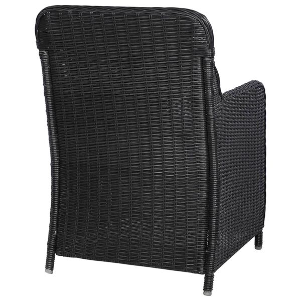 vidaXL Outdoor Chairs with Cushions 2 pcs Poly Rattan Black