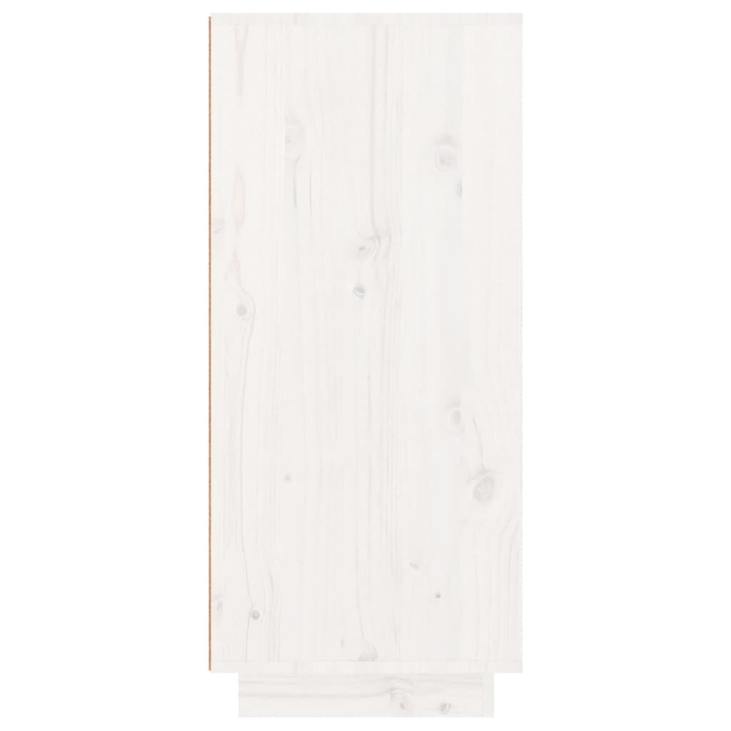 vidaXL Shoe Cabinet White 60x35x80 cm Solid Wood Pine