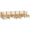 vidaXL 8 Piece Garden Lounge Set with Light Grey Cushions Bamboo