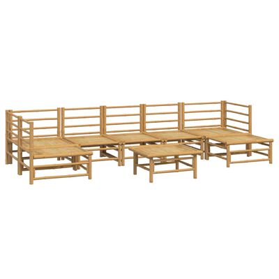 vidaXL 8 Piece Garden Lounge Set with Light Grey Cushions Bamboo,  vidaXL 8 Piece Garden Lounge Set with Light Grey Cushions Bamboo