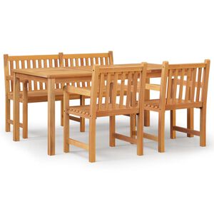 vidaXL 4 Piece Garden Dining Set Solid Wood Teak