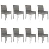 vidaXL 9 Piece Garden Dining Set Poly Rattan Grey