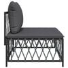 vidaXL Garden Middle Sofa with Cushions Anthracite Woven Fabric