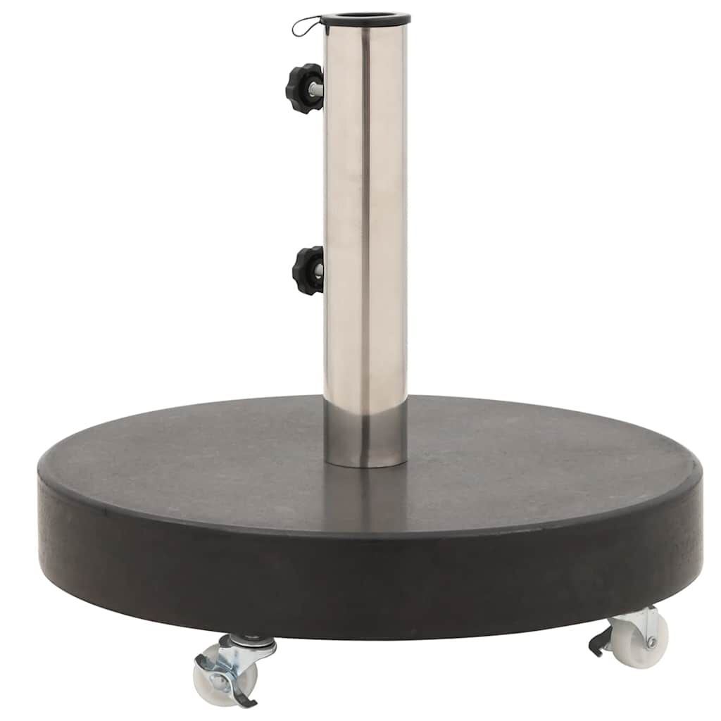 vidaXL Parasol Base Granite 30 kg Round Black