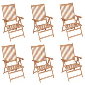 vidaXL Reclining Garden Chairs 6 pcs Solid Teak Wood