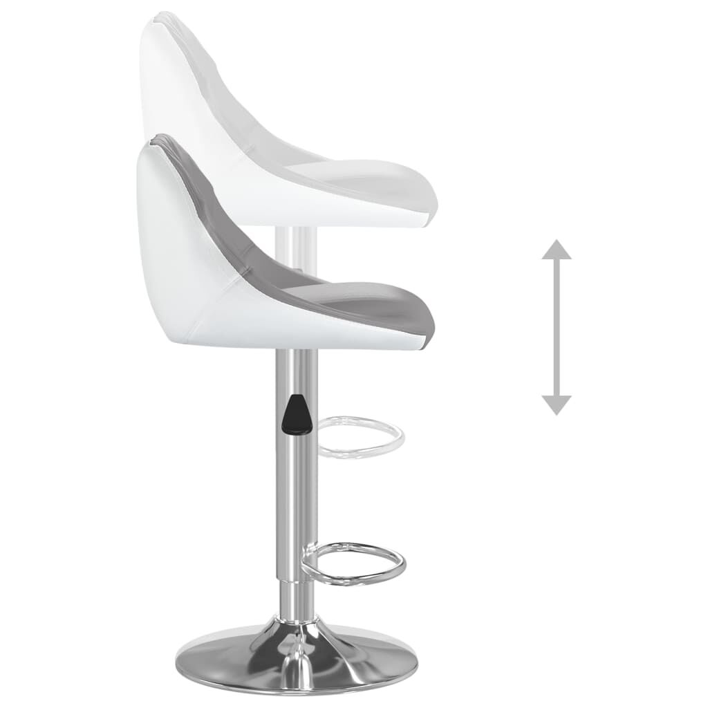 vidaXL Bar Stools 2 pcs Grey and White Faux Leather