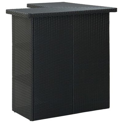 vidaXL Corner Bar Table Black 100x50x105 cm Poly Rattan, black vidaXL Corner Bar Table Black 100x50x105 cm Poly Rattan