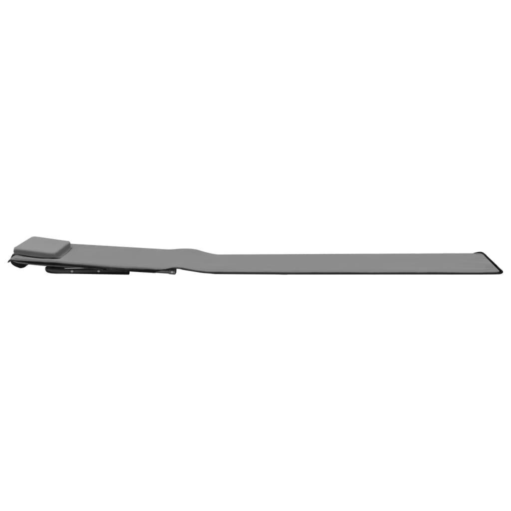 vidaXL Folding Beach Mats 2 pcs Steel and Fabric Grey