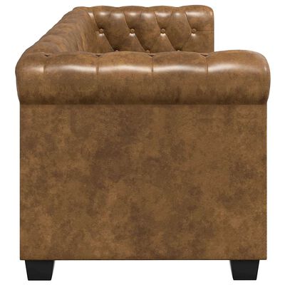 vidaXL Chesterfield Sofa 2-Seater Artificial Leather Brown,  vidaXL Chesterfield Sofa 2-Seater Artificial Leather Brown