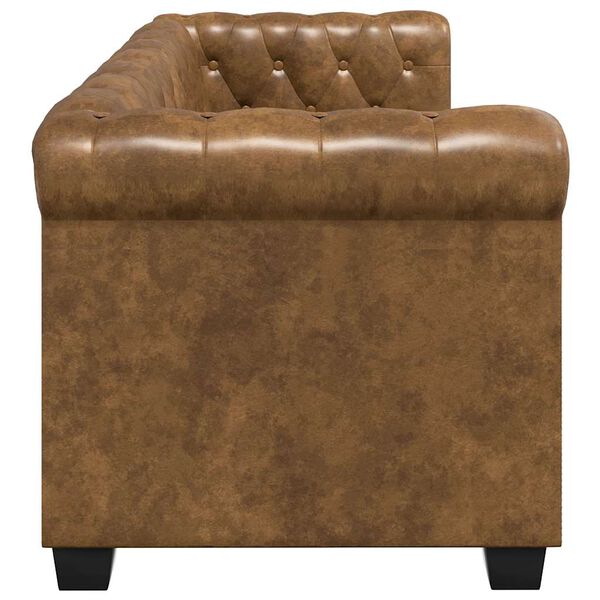 vidaXL Chesterfield Sofa 2-Seater Artificial Leather Brown