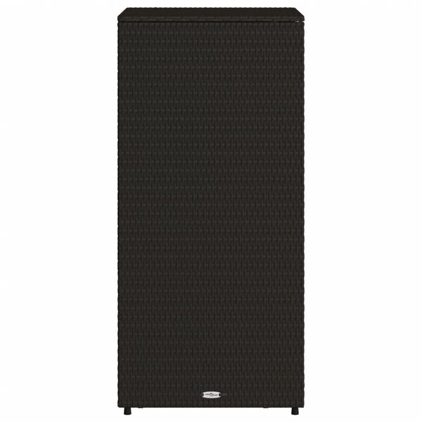 vidaXL Garden Storage Cabinet Black 50x55x115 cm Poly Rattan
