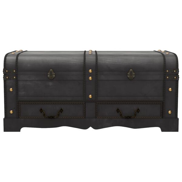 vidaXL Treasure Chest Wood Black 90x51x42 cm