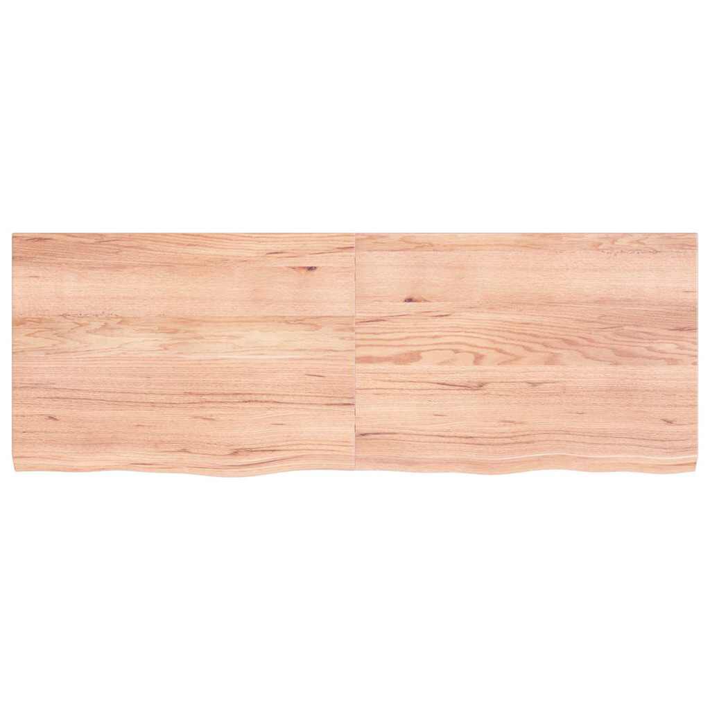 vidaXL Wall Shelf Light Brown 140x50x(2-4) cm Treated Solid Wood Oak